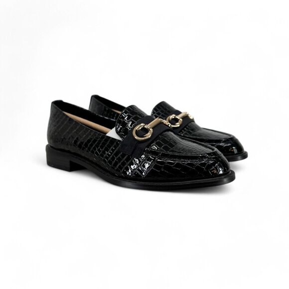 ASOS Shoes - ASOS DESIGN Women's Wide Fit Vapor snaffle loafers Shoes black size 5W